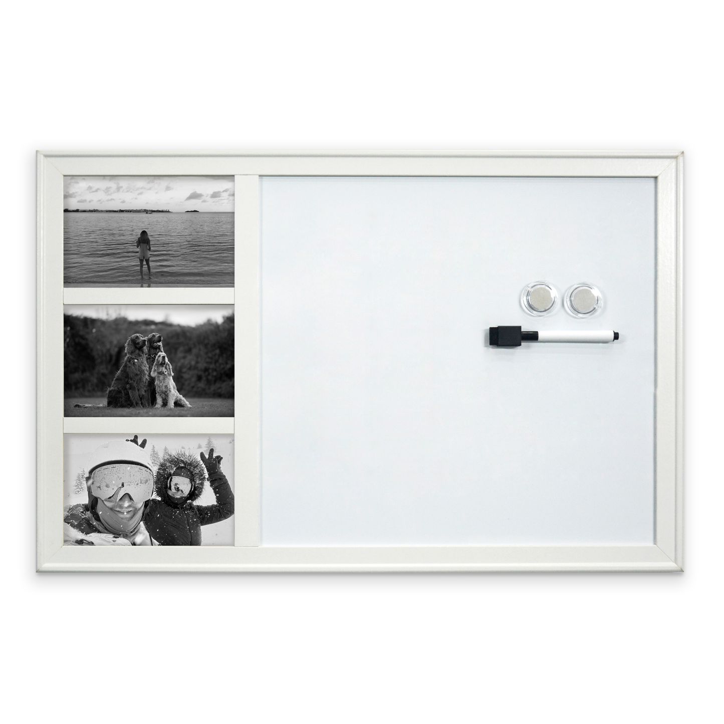 White Photo Frame Magnetic Dry Erase Board - 38 x 58.5 cm