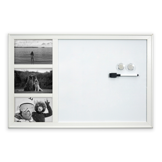 White Photo Frame Magnetic Dry Erase Board - 38 x 58.5 cm