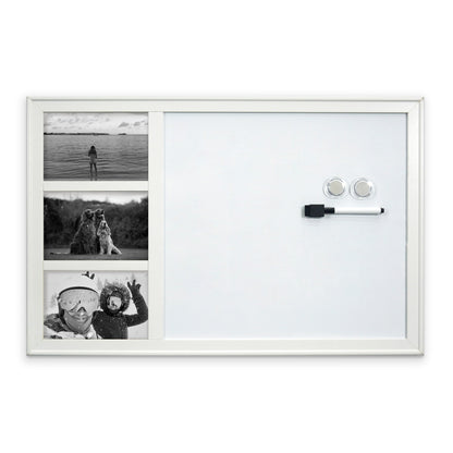 White Photo Frame Magnetic Dry Erase Board - 38 x 58.5 cm