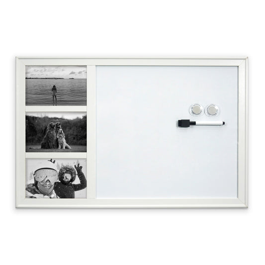 White Photo Frame Magnetic Dry Erase Board - 38 x 58.5 cm