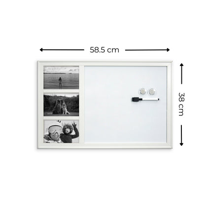 White Photo Frame Magnetic Dry Erase Board - 38 x 58.5 cm