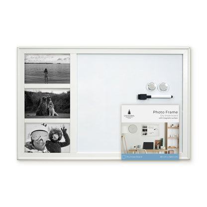 White Photo Frame Magnetic Dry Erase Board - 38 x 58.5 cm