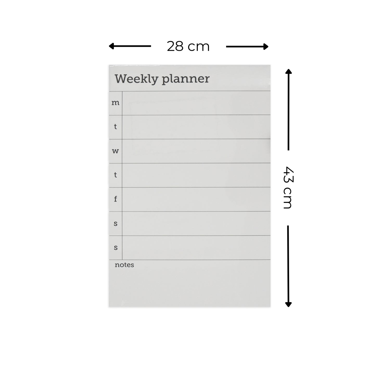 Magnetic Weekly Planner with Dry Erase Surface - Includes 2 Pens