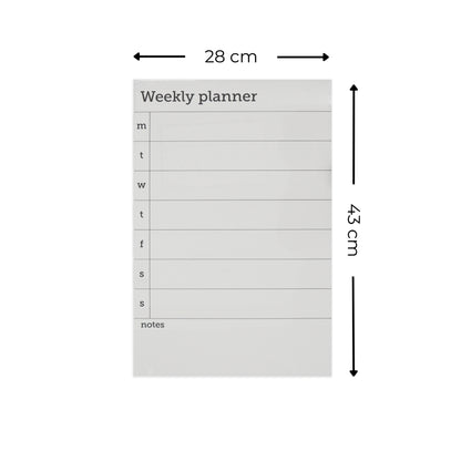 Magnetic Weekly Planner with Dry Erase Surface - Includes 2 Pens