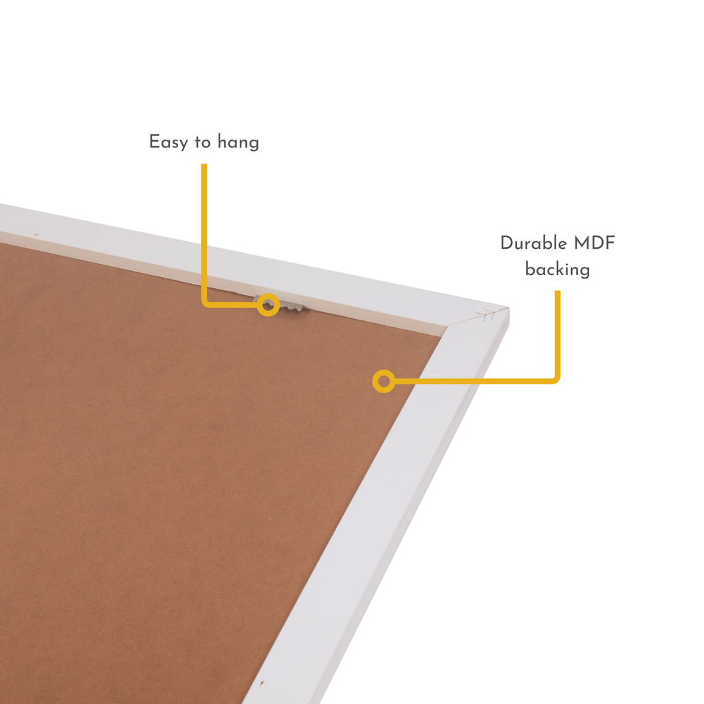 Contemporary White MDF Frame Magnetic Dry Erase Board - 51 x 76 cm