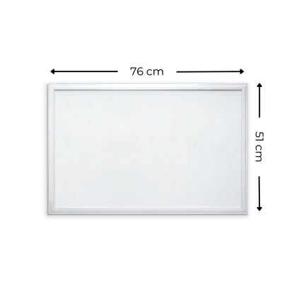 Contemporary White MDF Frame Magnetic Dry Erase Board - 51 x 76 cm