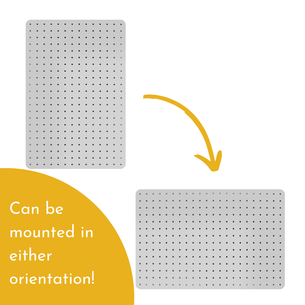 Peg Board with 12 Hooks - White - 56x36cm