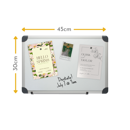 30 x 45cm Magnetic Dry Erase Whiteboard with Aluminium Frame