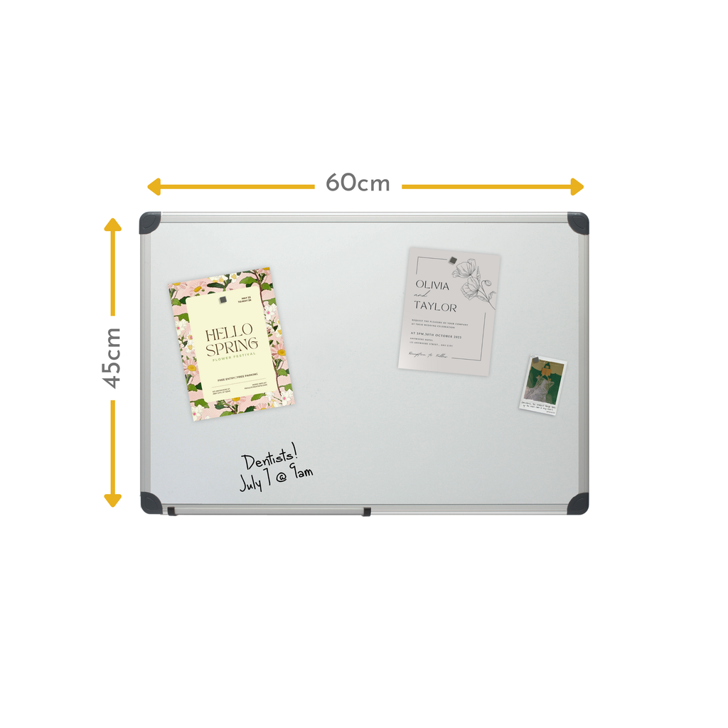 45 x 60cm Magnetic Dry Erase Whiteboard with Aluminium Frame