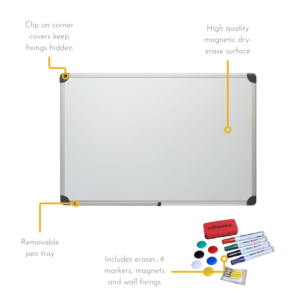 Magnetic Dry Erase Board with Accessories - 45x60cm