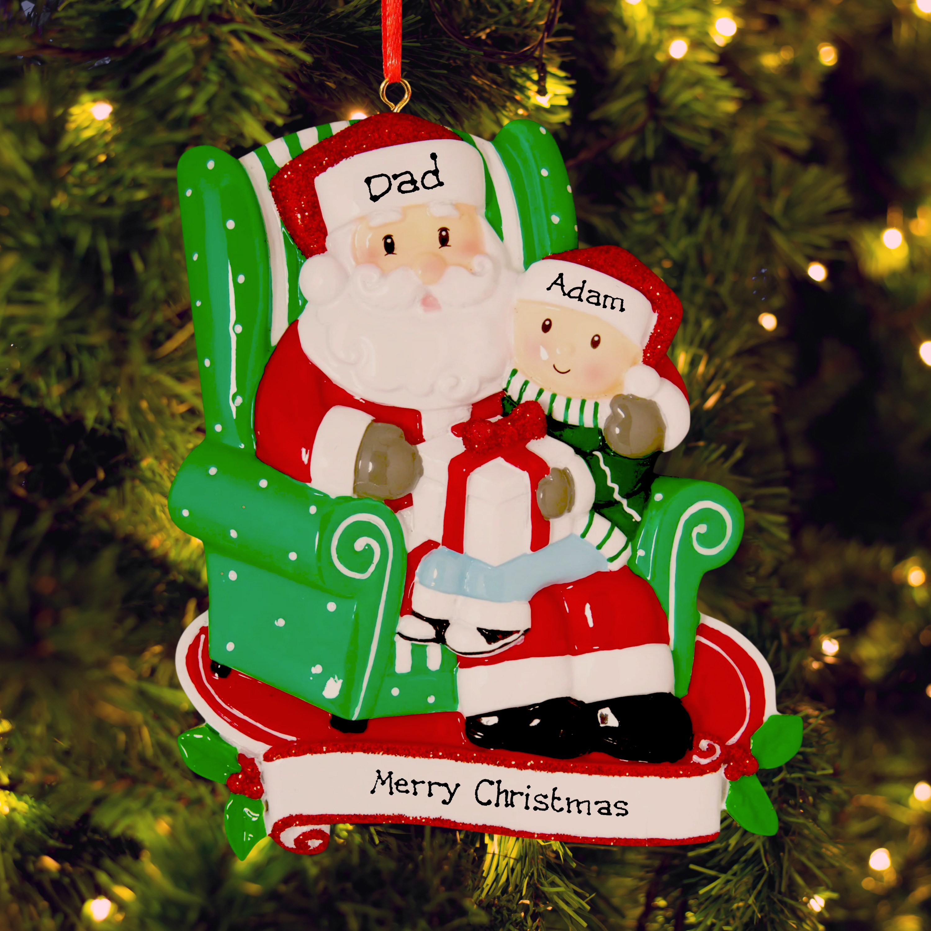 A Visit to Santa Claus - Personalised Christmas Decoration