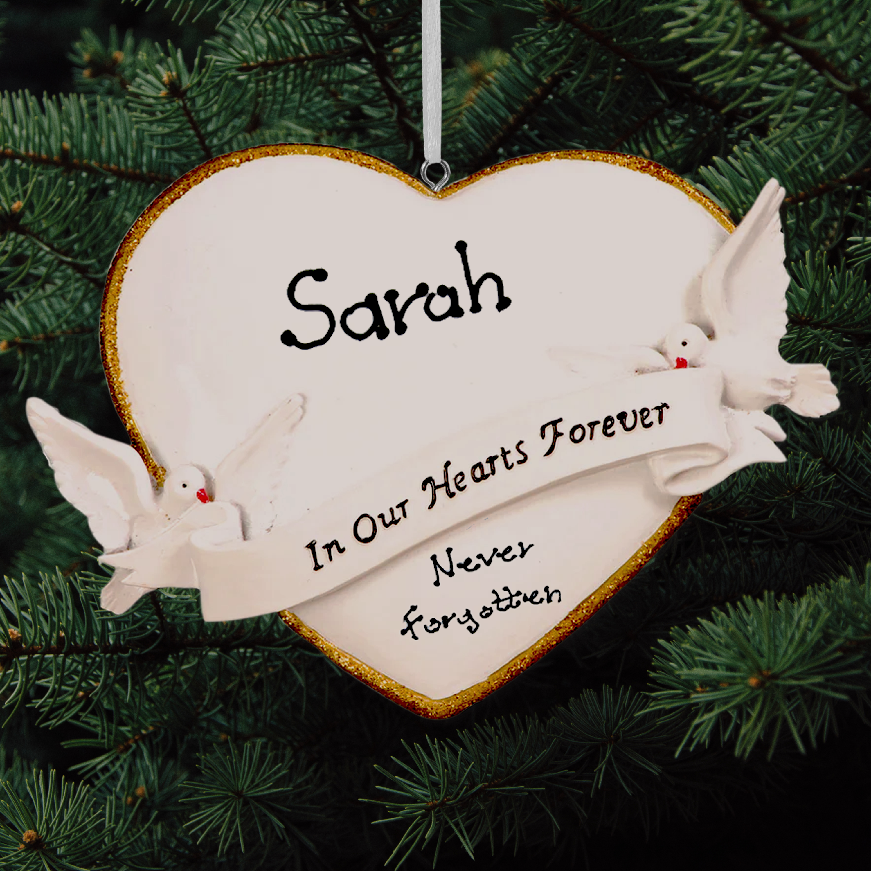 In Our Hearts – Personalised Christmas Memorial Decoration