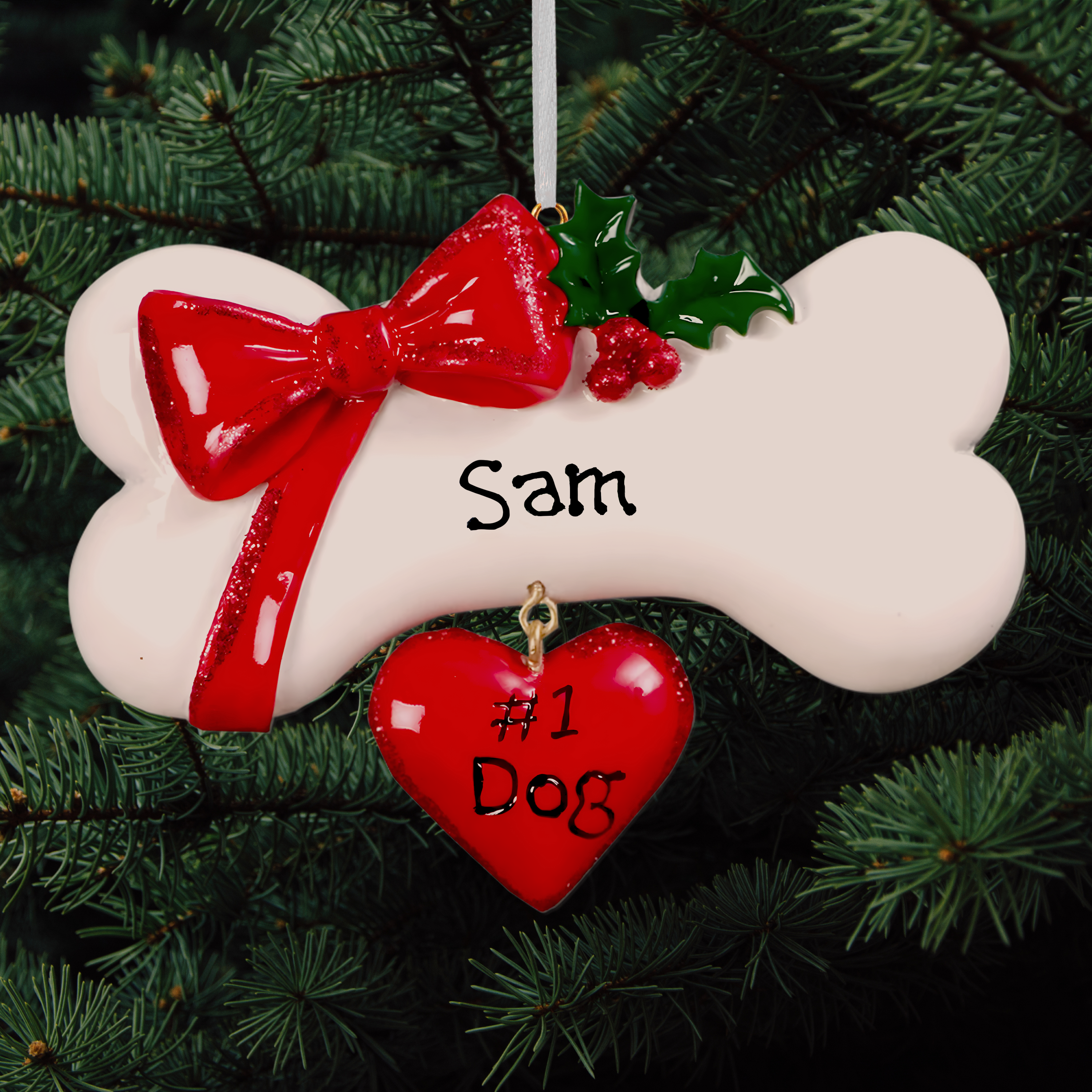 Dog Bone - Personalised Pet Christmas Decoration