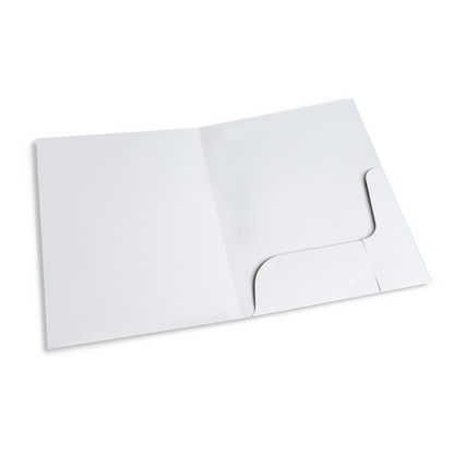 White Matt 250gsm Card Presentation Folders with Business Card Holder