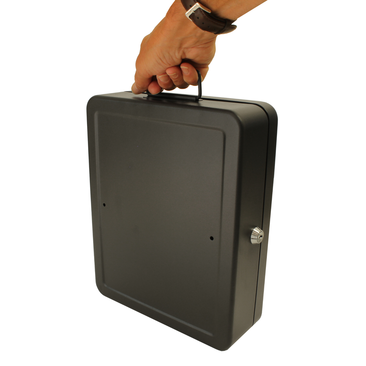12 Inch Black Lockable Security Box with Bolt Down Kit