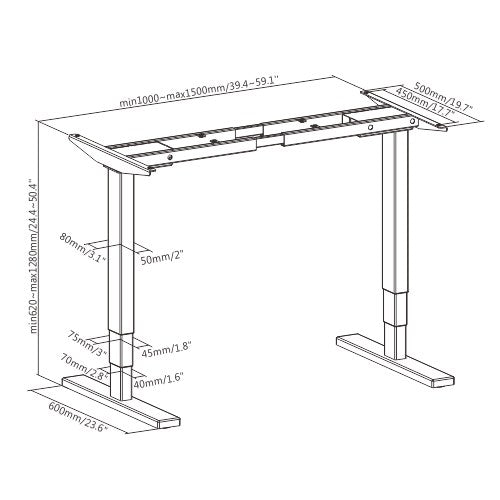 3 Stage Dual Motor Sit and Stand Height Adjustable Desk