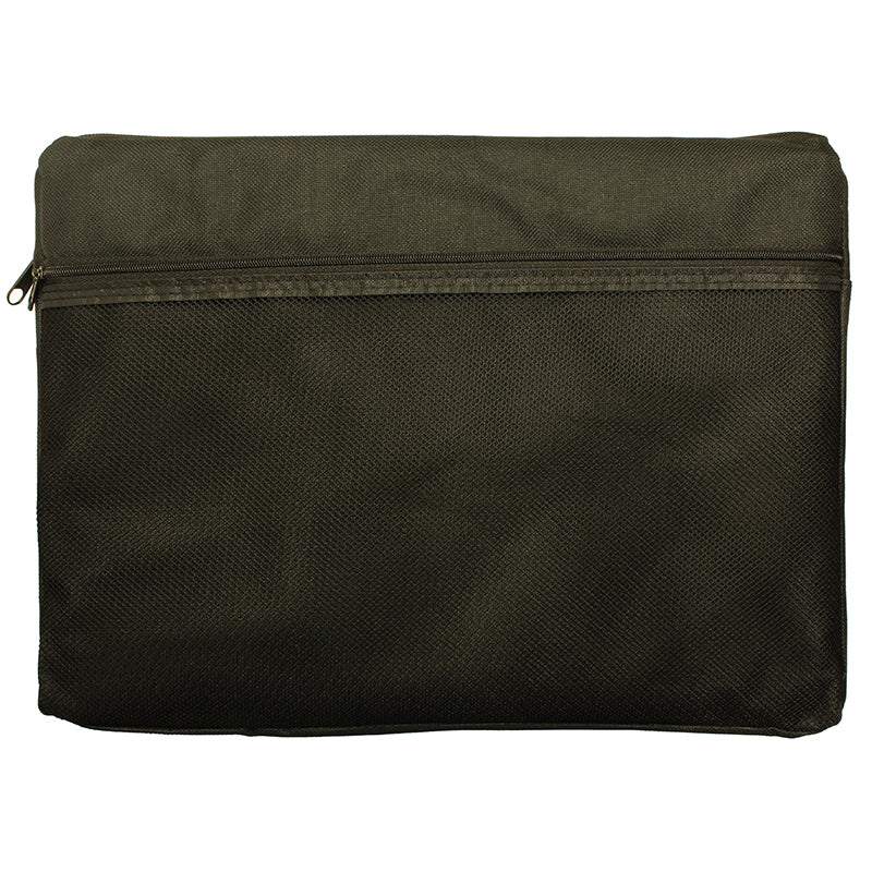 A4 Canvas Document Bag with Zip and Outer Mesh Pocket