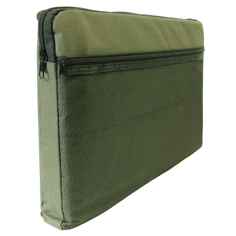 A4 Canvas Document Bag with Zip and Outer Mesh Pocket