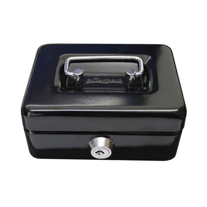 Key Lockable Cash Box with Coin Slot & Lift Out 5 Compartment Coin Tray - 4 Inch